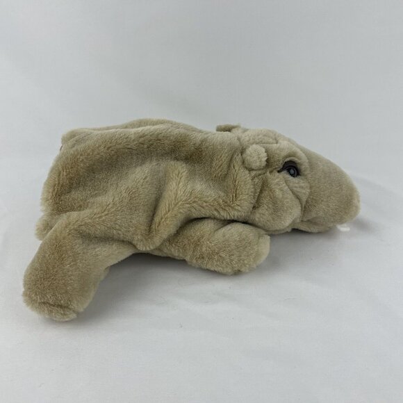 Hippopotamus Hippo 12” Plush Hand Puppet Light Brown Stuffed Toy Pretend Play - Picture 4 of 6